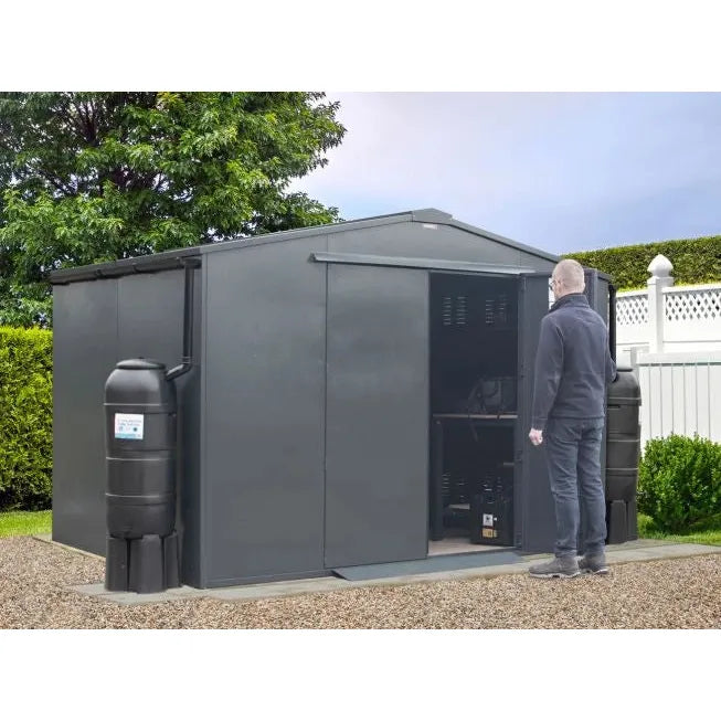 Asgard Metal Garden Workshop Shed (Garrison Plus) 10x11 - Police Preferred Specification