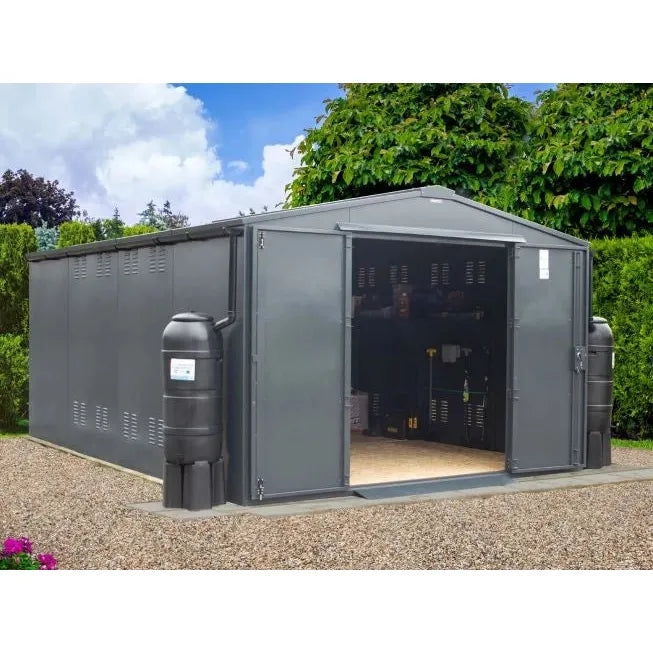 Asgard Metal Garden Workshop (Garrison Plus 2) 10x14 - Police Preferred Specification