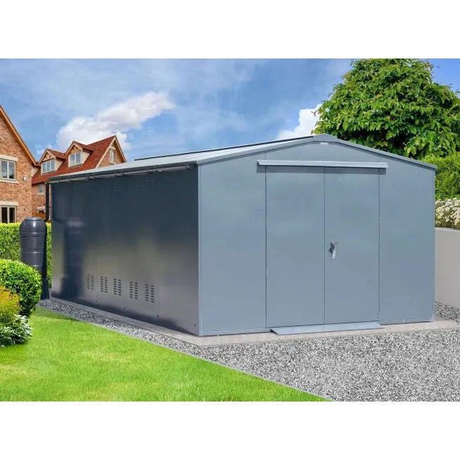 Asgard Metal Garden Workshop (Garrison Plus 3) 10x18 - Police Preferred Specification