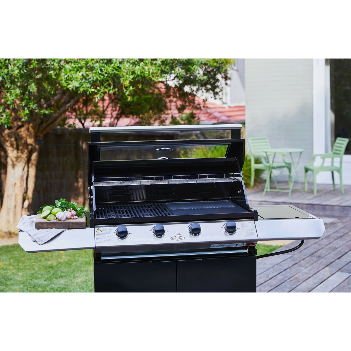 Beefeater 1200E Series 4 Burner Gas BBQ with Trolley and Side Burner