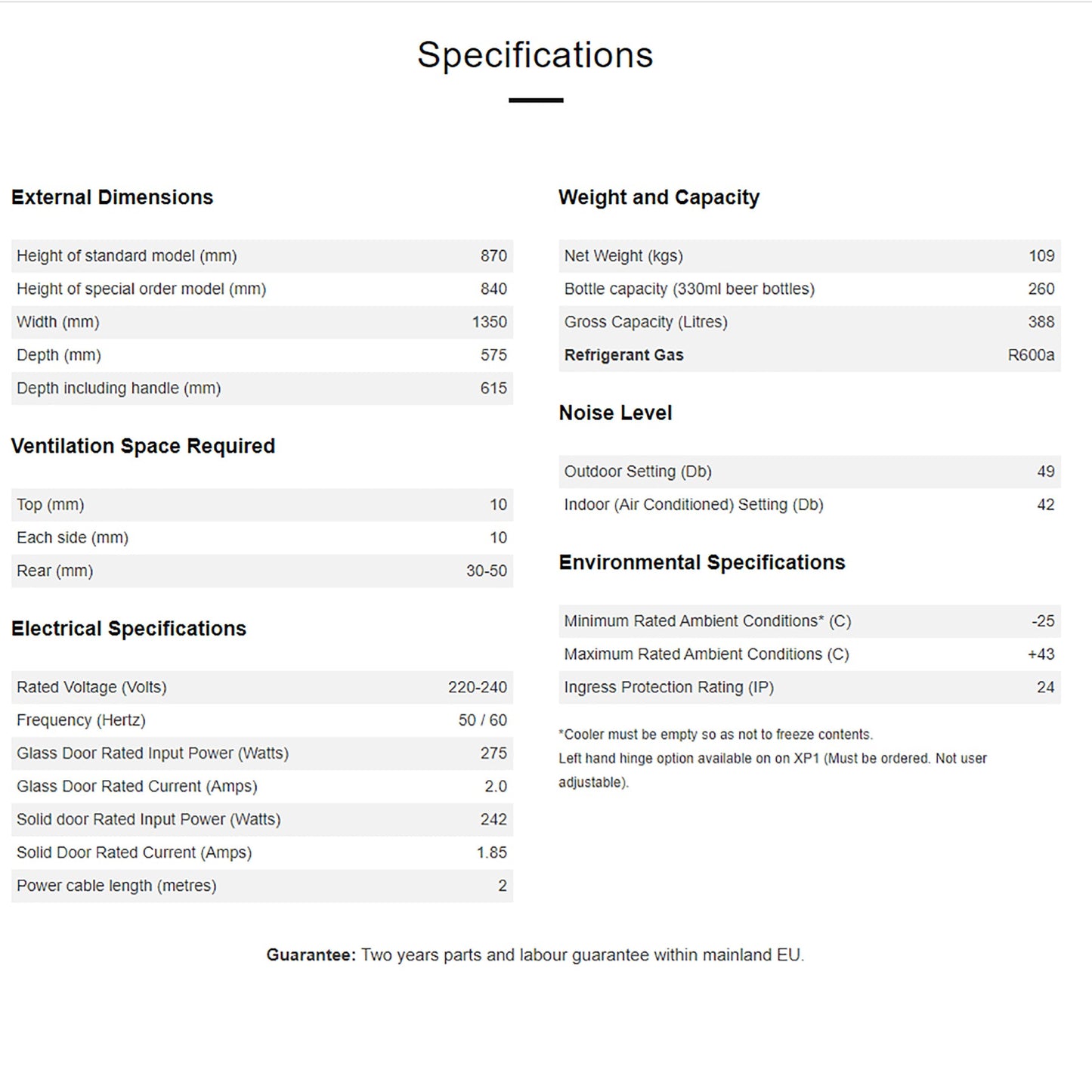 Blastcool - Triple Outdoor Fridge with Glass Doors