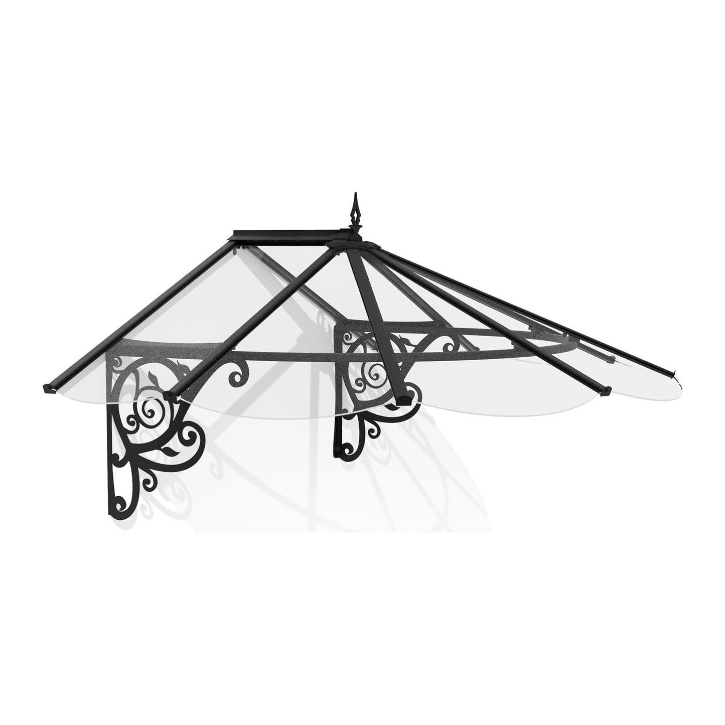 Canopia Lily Door Canopy - Black Aluminium Frame & Clear Polycarbonate