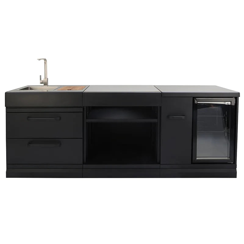 GRLLR Connect Outdoor Kitchen - Sink, Open Shelve and Fridge