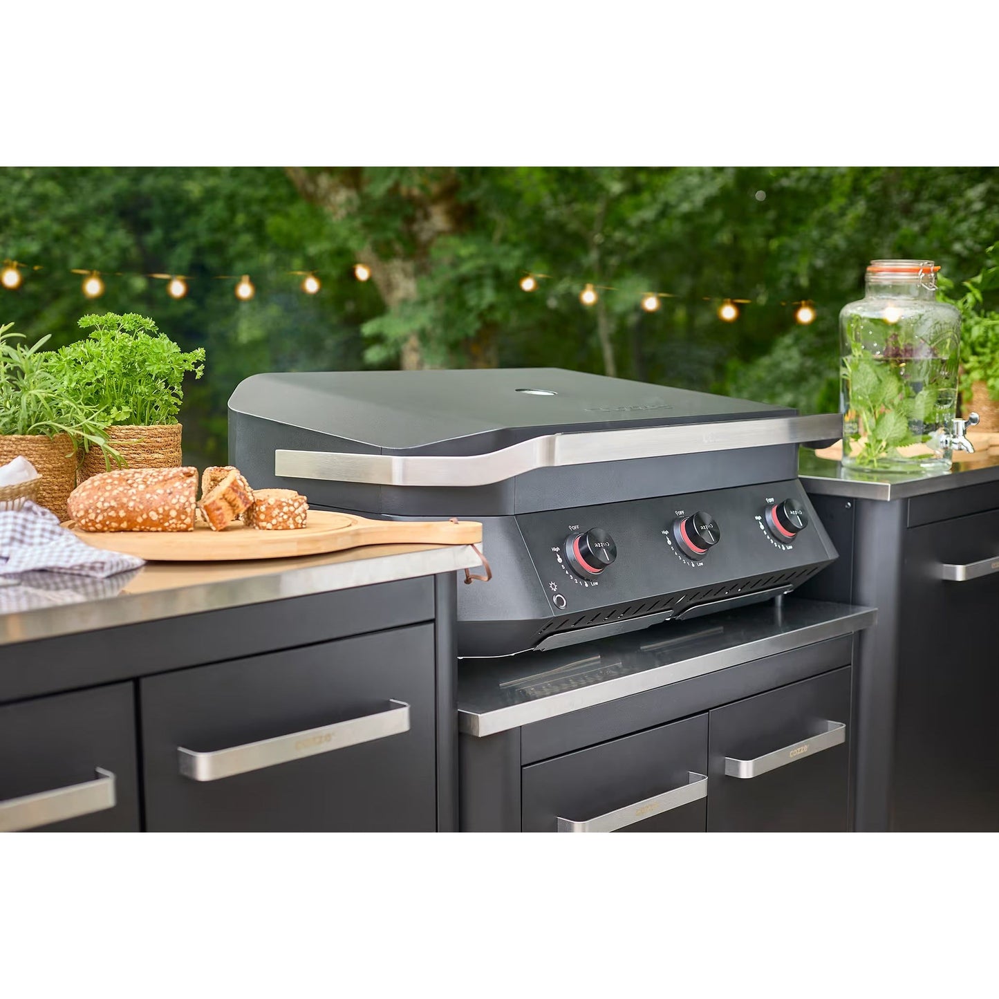 Cozze Outdoor Kitchen 90 Low β BBQ Table for Plancha or Combo Grill
