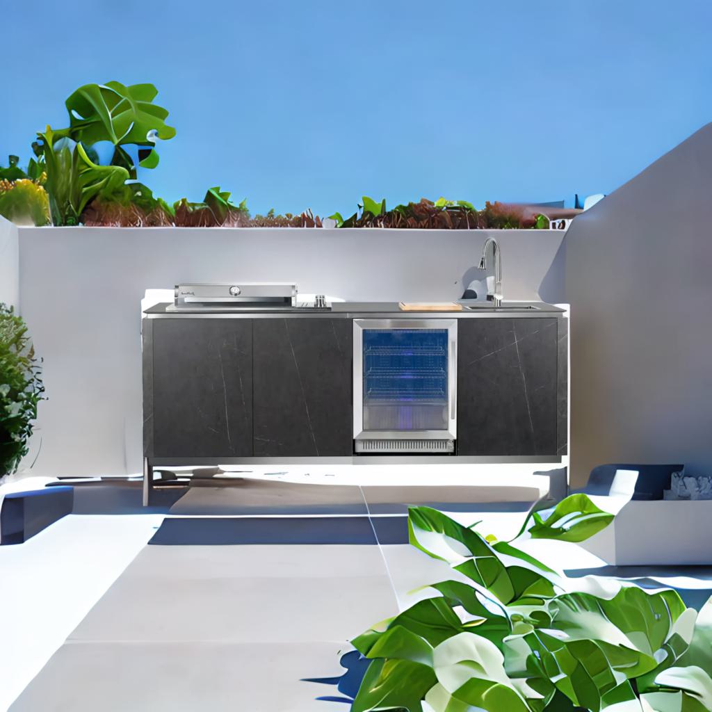 Buschbeck Derby Outdoor Kitchen Island 2.6M - Marble Grey
