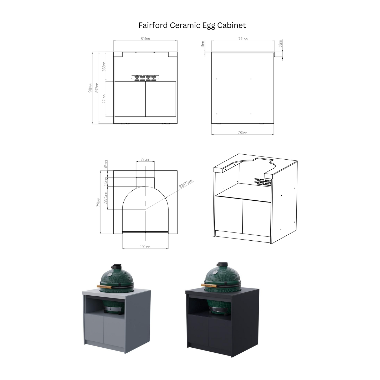 Whistler Fairford L-Shaped Grey Outdoor Kitchen | 2.3m x 4m