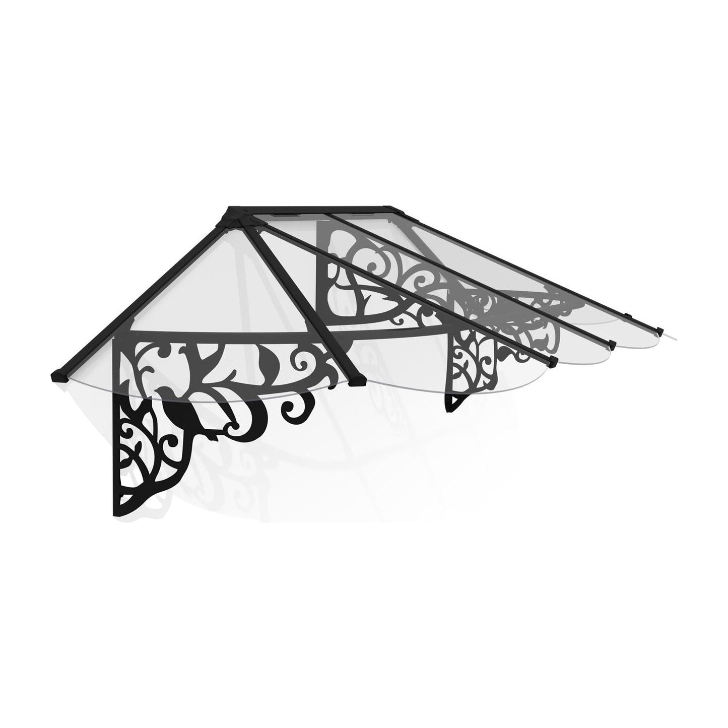 Canopia Lily Door Canopy - Black Aluminium Frame & Clear Polycarbonate