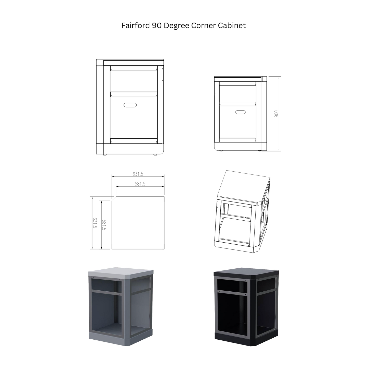 Whistler Fairford Black Outdoor Kitchen with Burford 5 Burner BBQ | 6M
