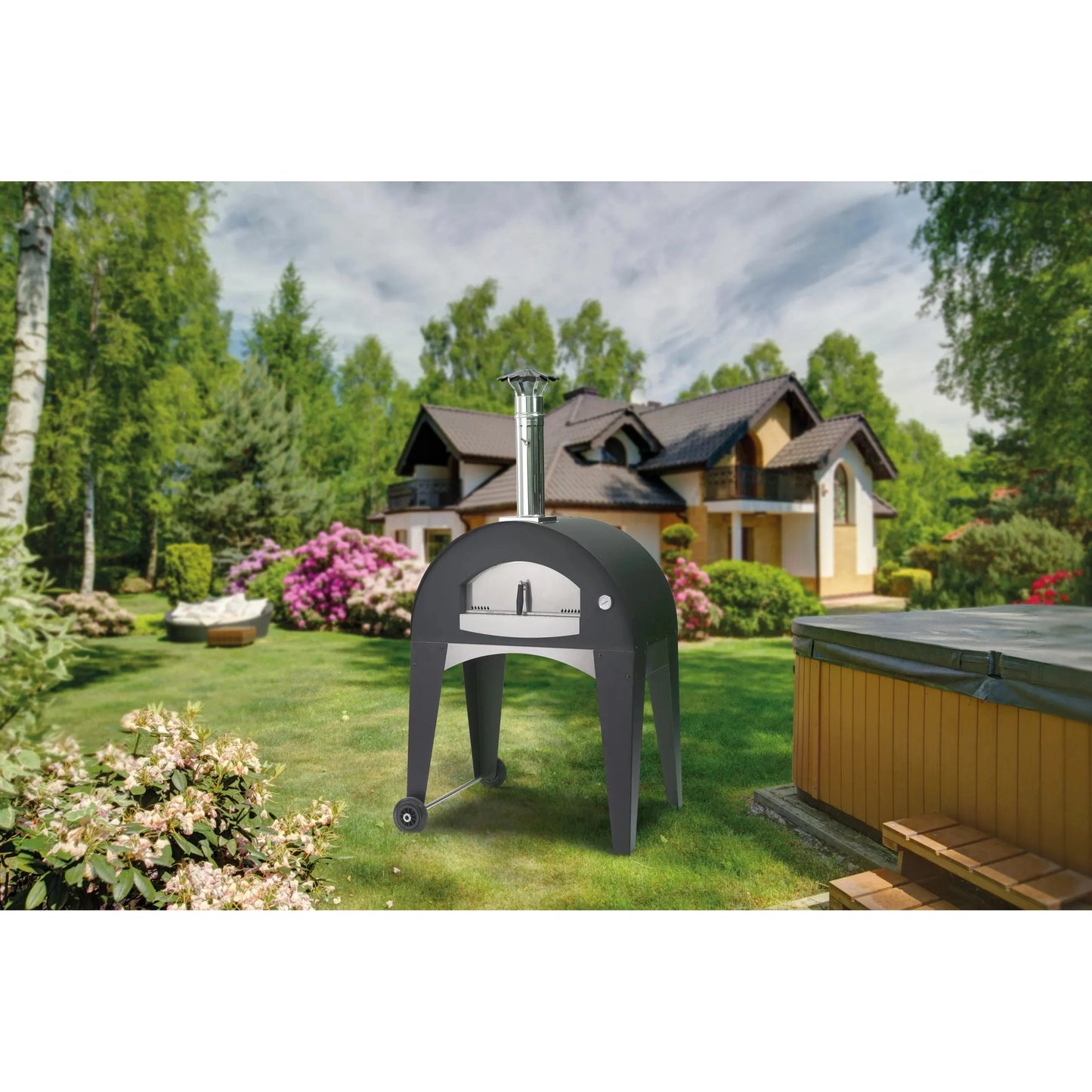 Fontana Amalfi Wood Pizza Oven with Trolley