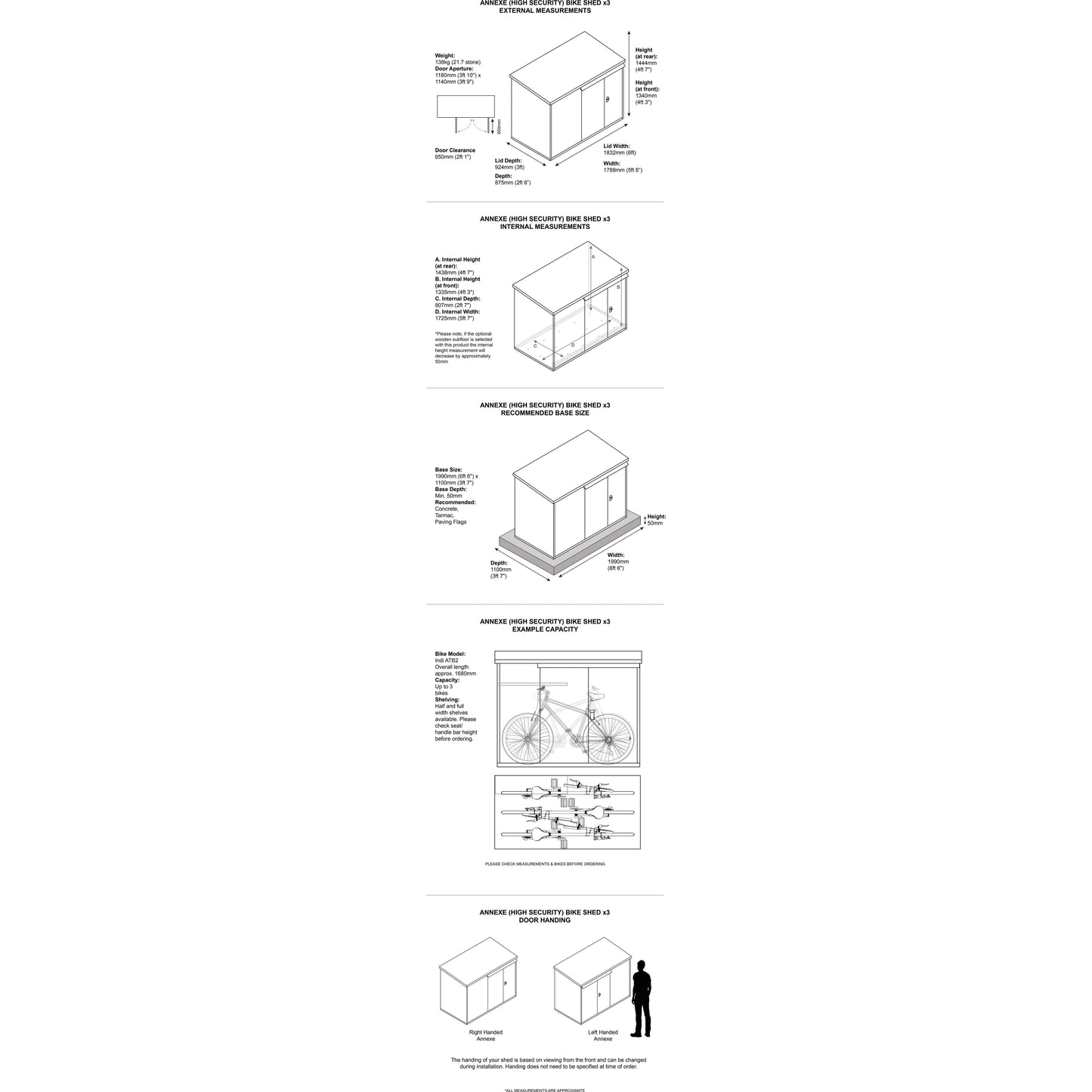 Asgard Metal Bike Shed 6’ x 3’ High-Security - The Annexe (Police Preferred Specification)