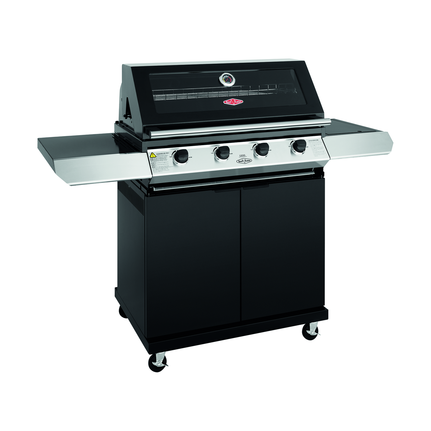 Beefeater 1200E Series 4 Burner Gas BBQ with Trolley and Side Burner from the side
