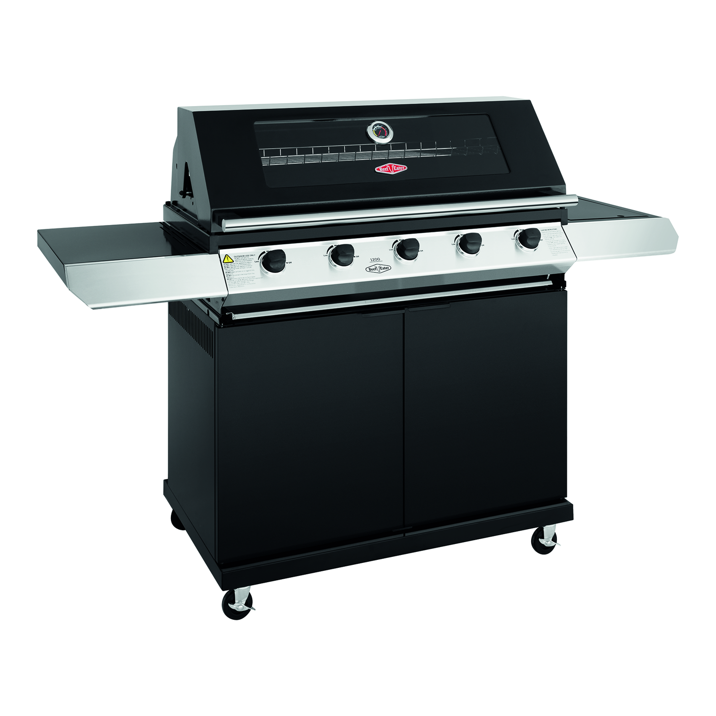 Beefeater 1200E Series 5 Burner Gas BBQ with Trolley and Side Burner from the side