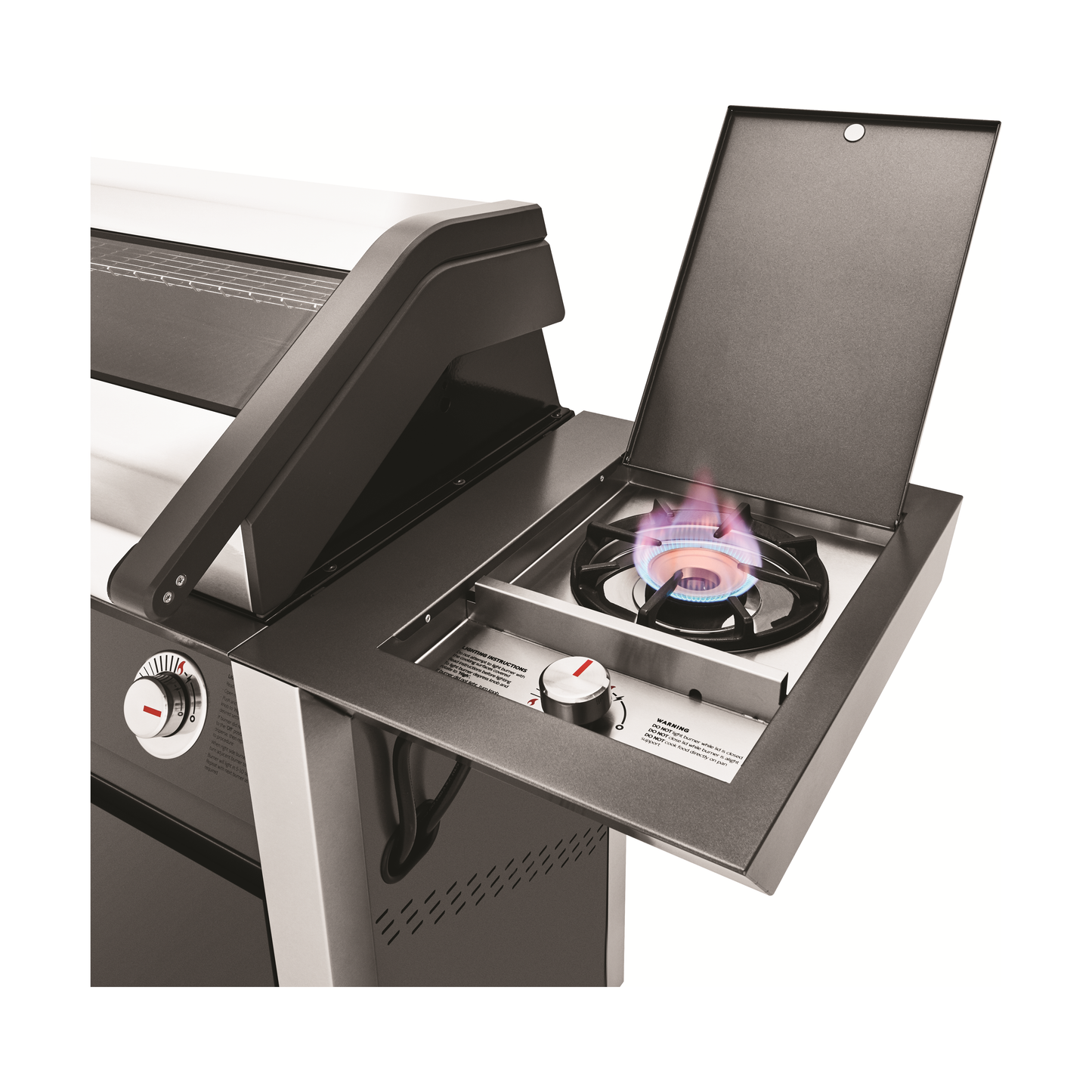BeefEater 1600 Series Dark 4 Burner gas BBQ with Trolley and Side Burner