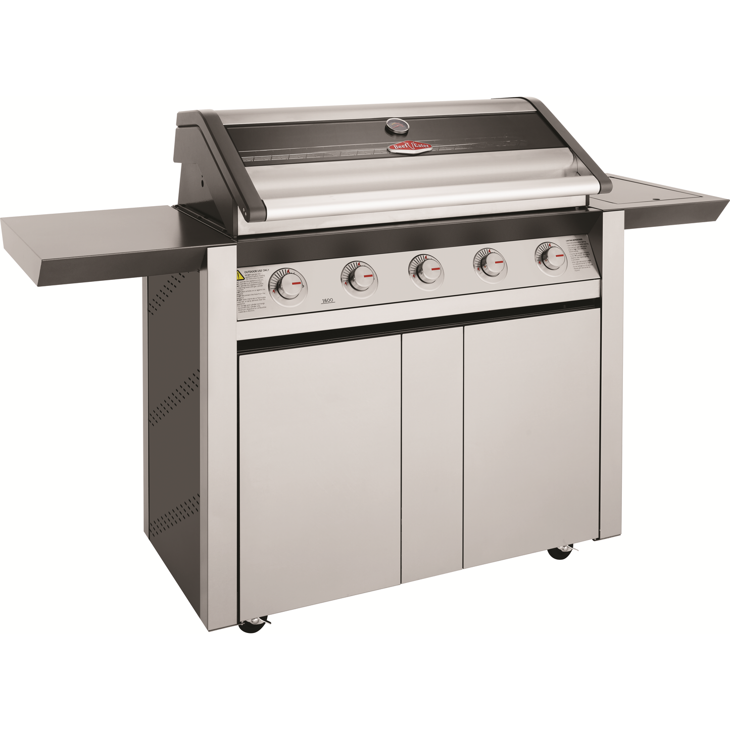 BeefEater 1600 Series 5 Burner Gas BBQ with Trolley and Side Burner