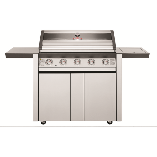 BeefEater 1600 Series 5 Burner Gas BBQ with Trolley and Side Burner from the front