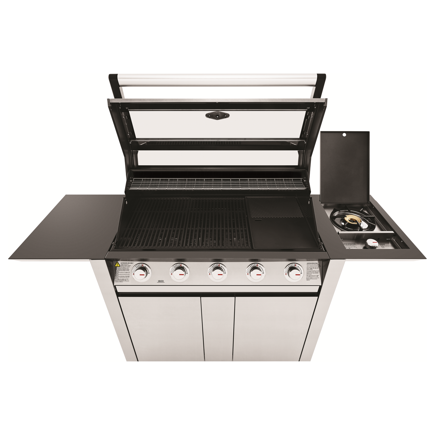 BeefEater 1600 Series 5 Burner Gas BBQ with Trolley and Side Burner on the top