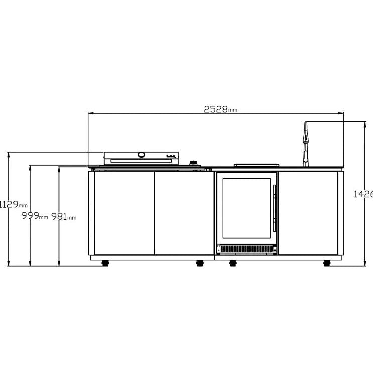 Buschbeck Derby Outdoor Kitchen Island 2.6M - Marble White