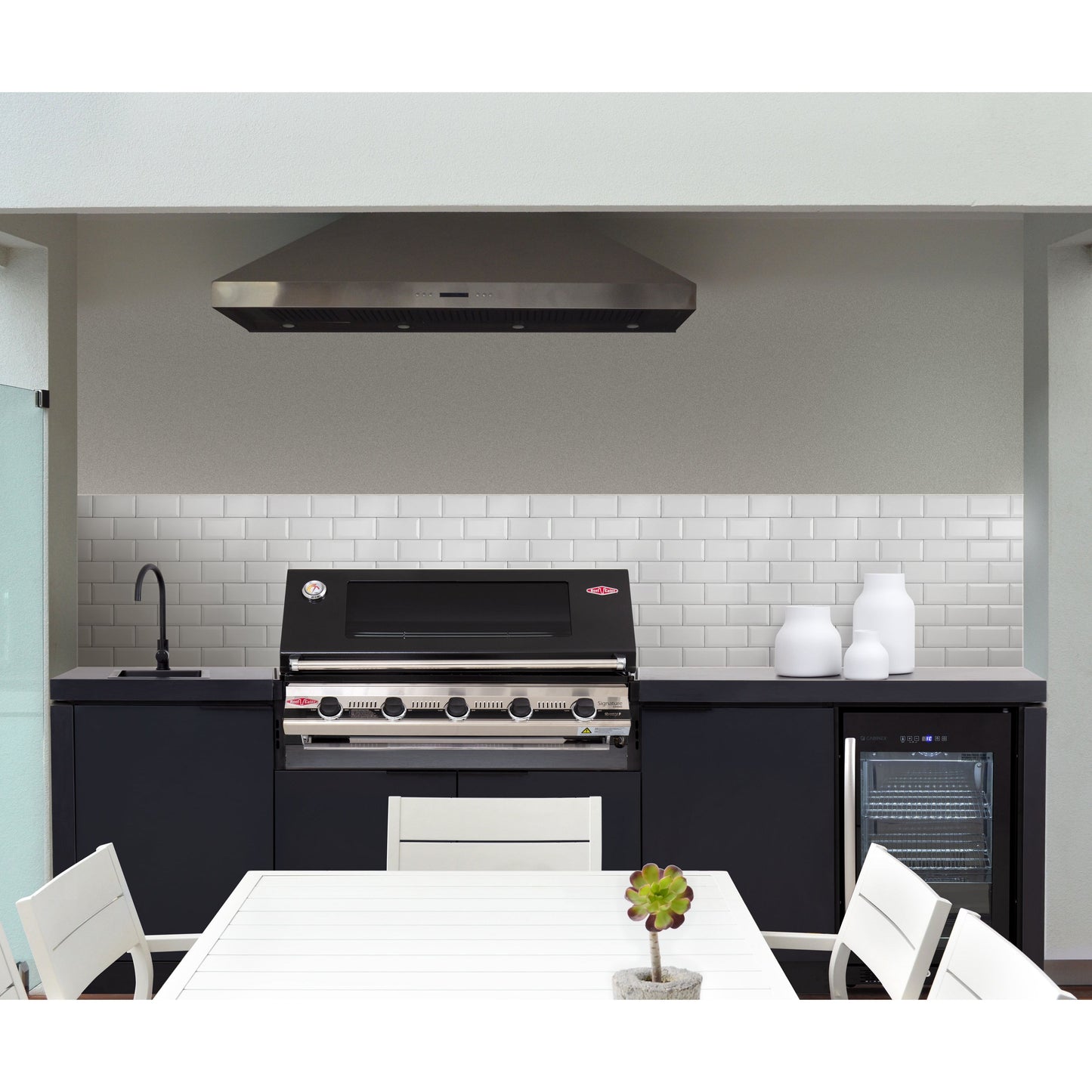 BeefEater 5 Burner Cabinex Classic Outdoor Kitchen with Fridge