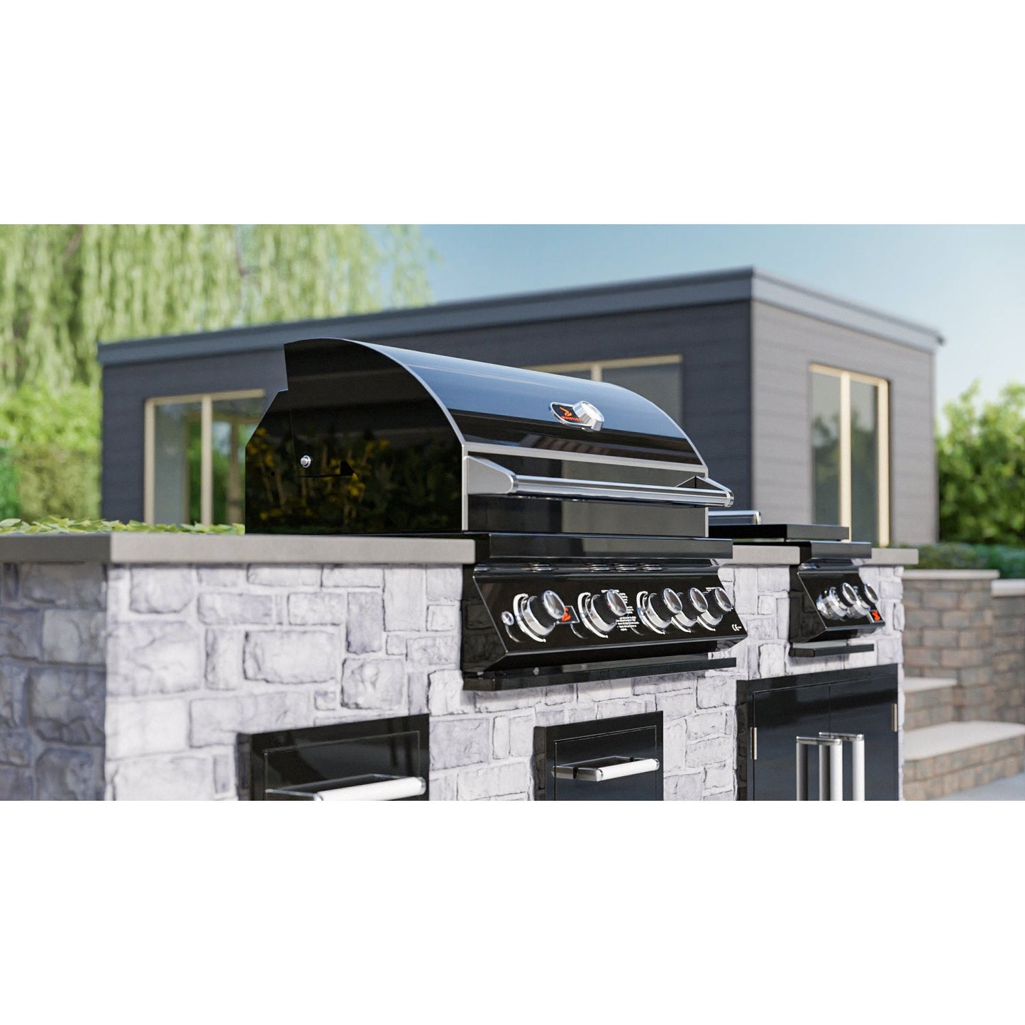 Whistler Grills Black Silk Burford 4 Built In BBQ Grill | Free Cover + Rotisserie