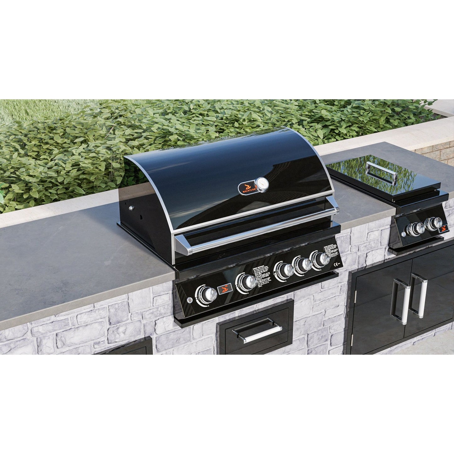 Whistler Grills Black Silk Burford 4 Built In BBQ Grill | Free Cover + Rotisserie