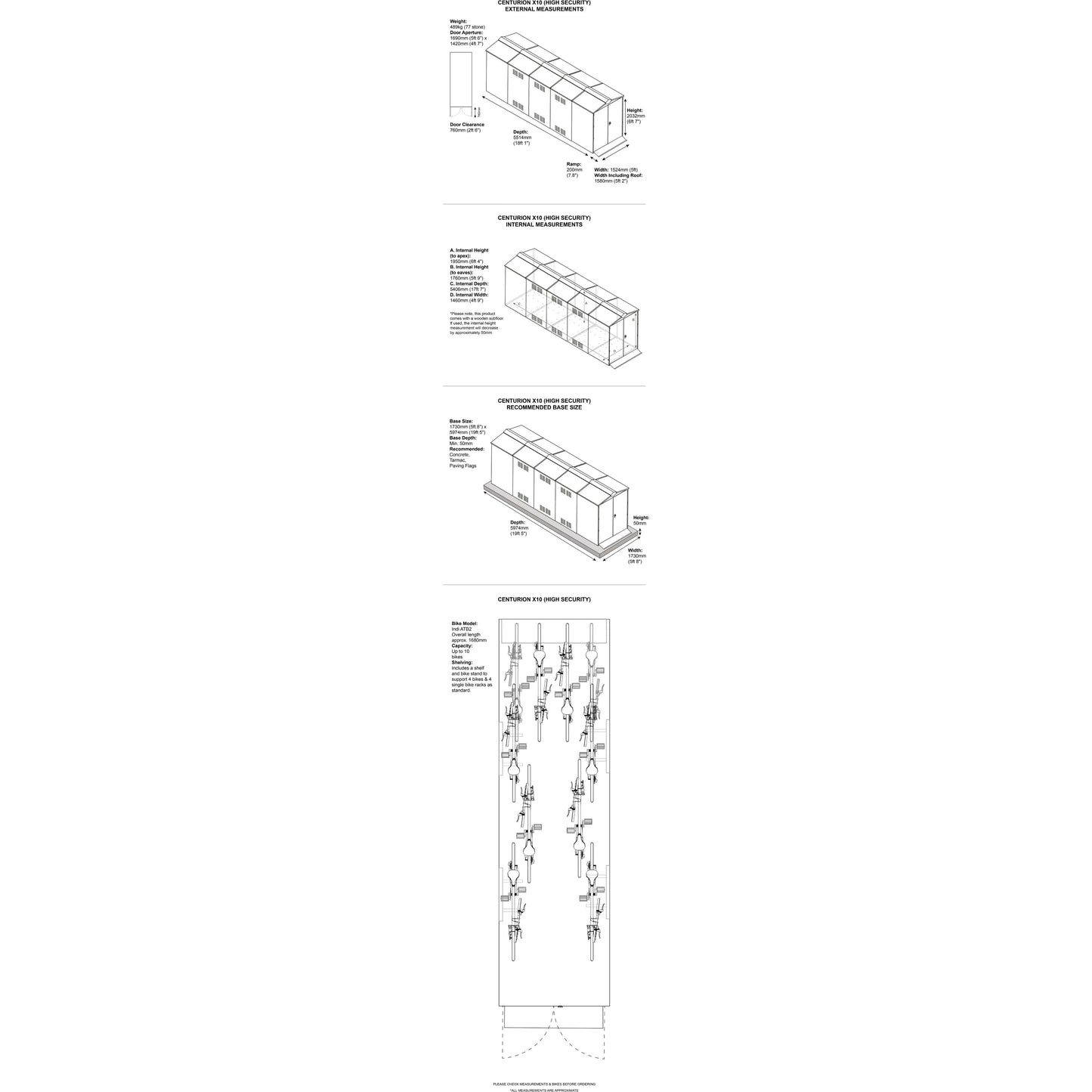 Asgard (Centurion) Bike Storage 5x18 (10 bikes) - Police Approved