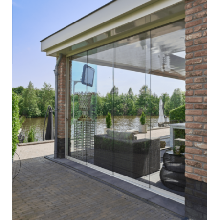 Fiano Glass Sliding Door Panels - Cream