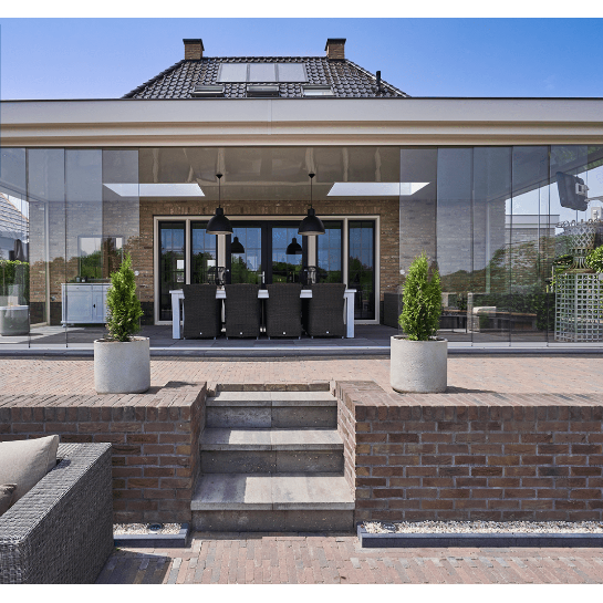 Fiano Glass Sliding Door Panels - Cream