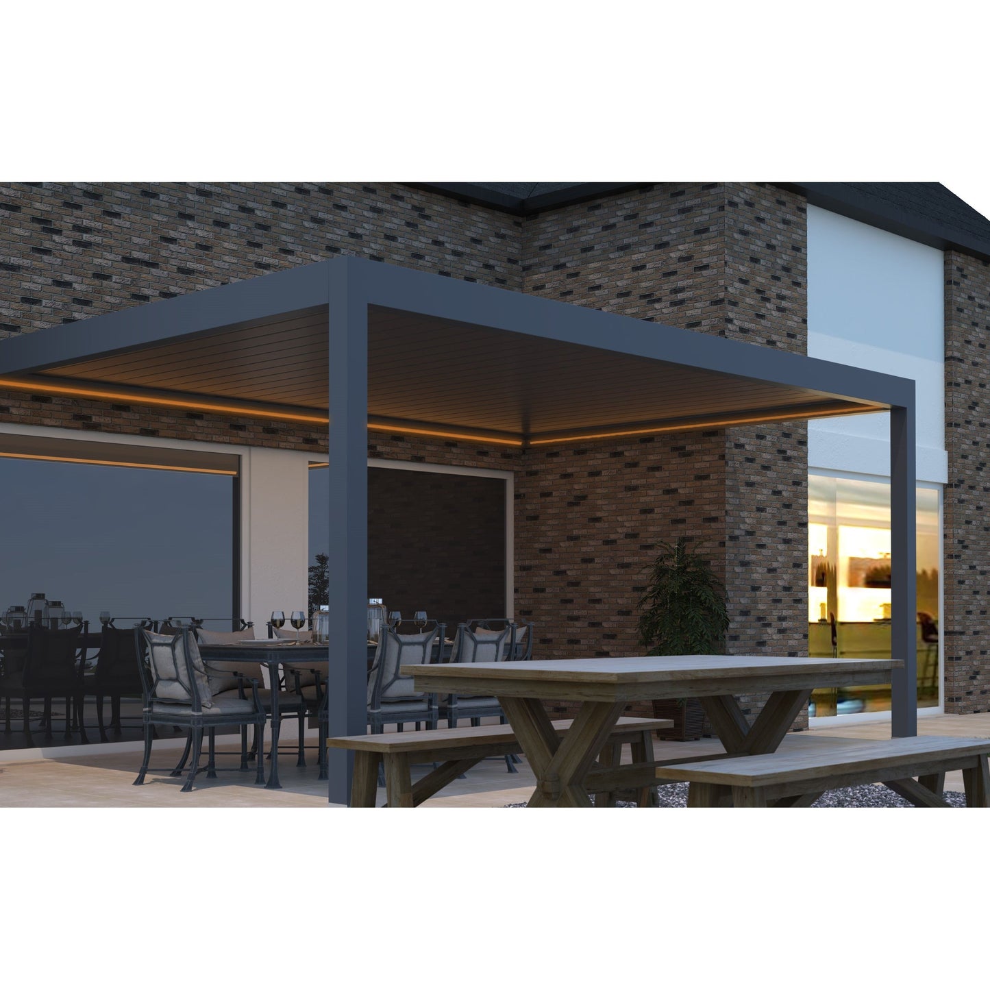 Deponti Pinela Manual - Aluminium Veranda with Tilted Roof Panels