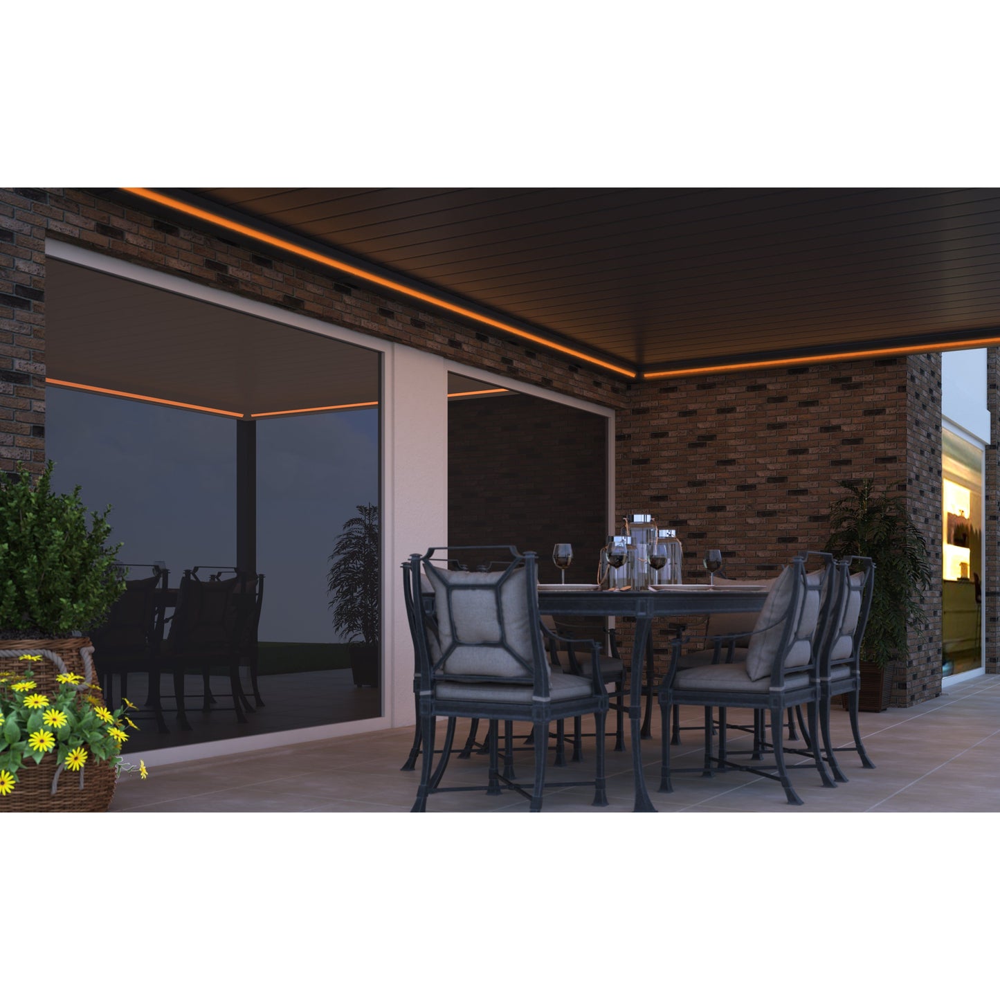 Deponti Pinela Manual - Aluminium Veranda with Tilted Roof Panels