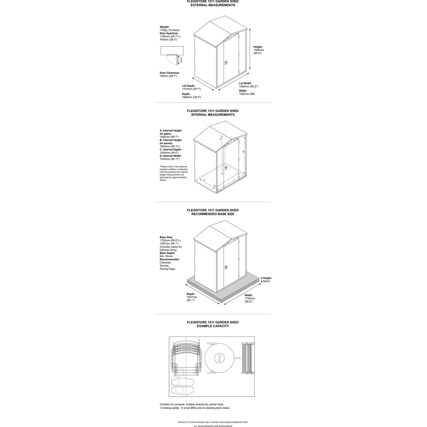 Asgard 5’2” x 3’7” Metal Garden Shed - Flexistore 1511