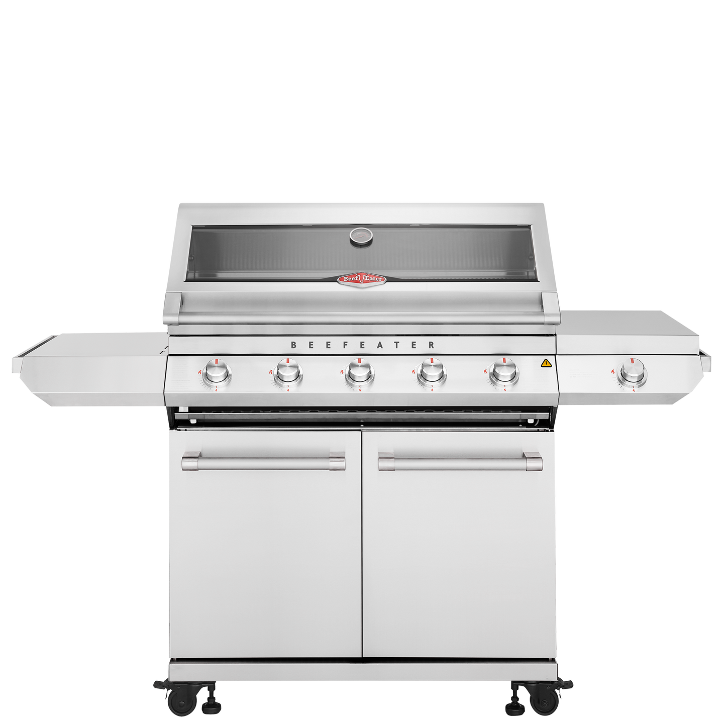 BeefEater 7000 Series Classic 5 Burner Gas BBQ with Trolley and Side Burner from the front
