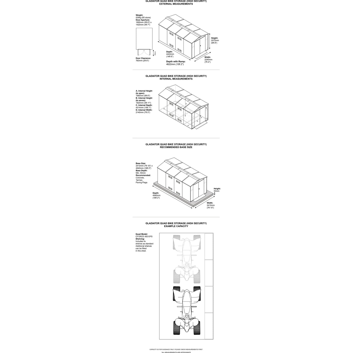 Asgard Quad Bike & ATV Storage Garage 7x14 - Police Preferred Specification