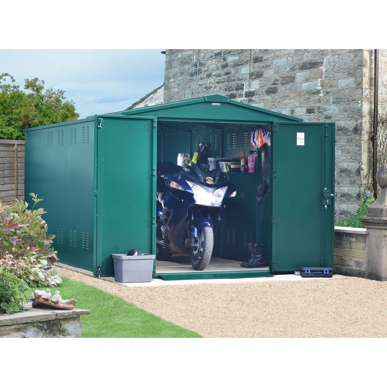 Asgard 7’4” x 14’6” High Security Gladiator Plus 1 XXL Motorcycle Storage Garage (Police Preferred Specification)