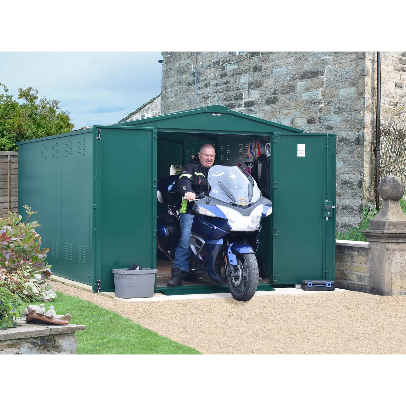 Asgard Motorcycle Storage Garage 7’4” x 14’6” - Police Preferred Specification