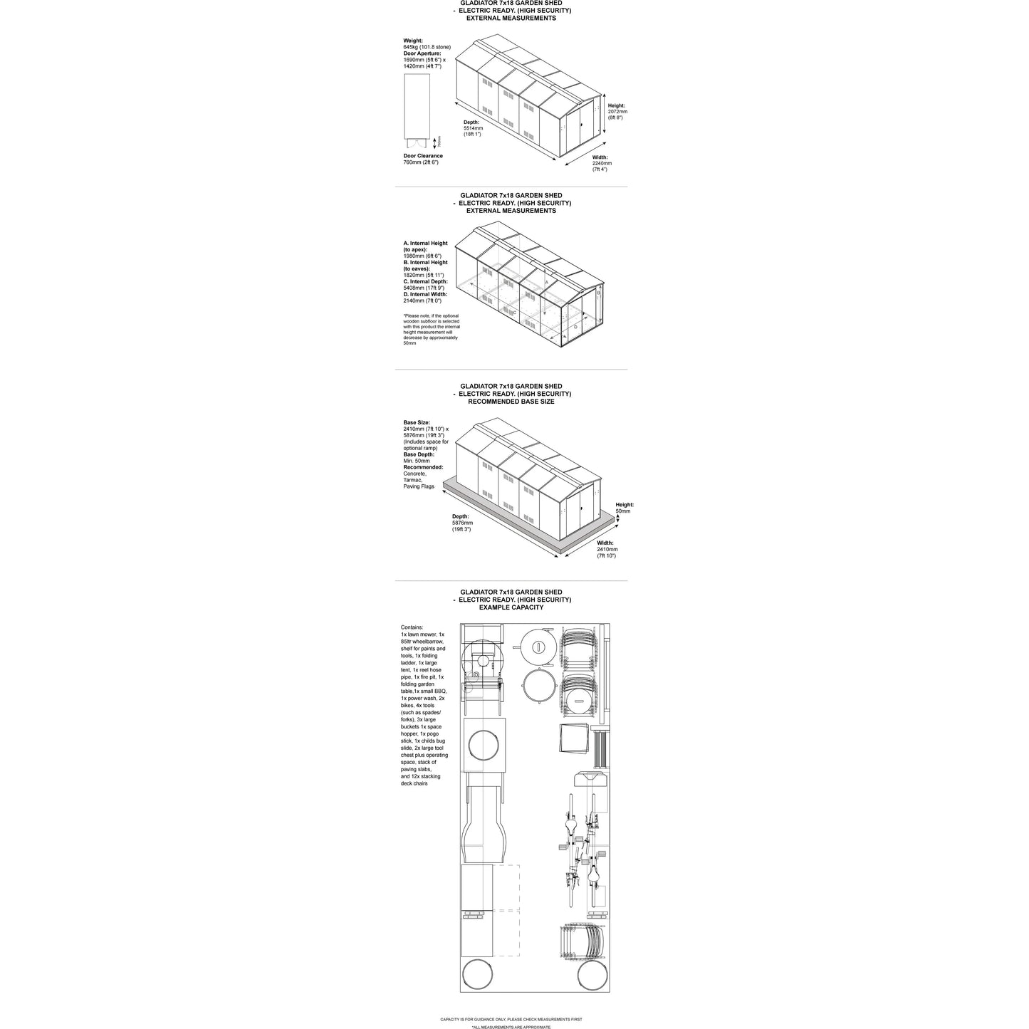 Asgard 7x18 Metal Shed (Gladiator P3) - Police Preferred Specification