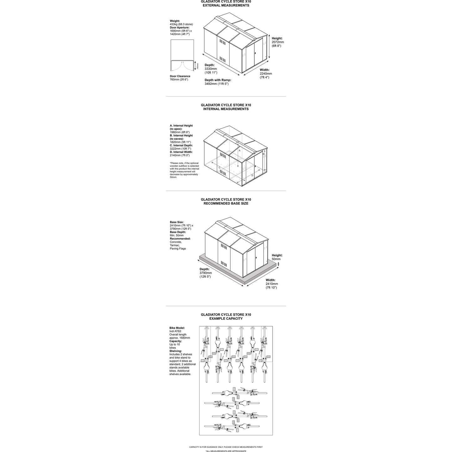 Asgard Cycle Storage (Gladiator) 10 bikes (7 x 11) - Police Preferred Specification