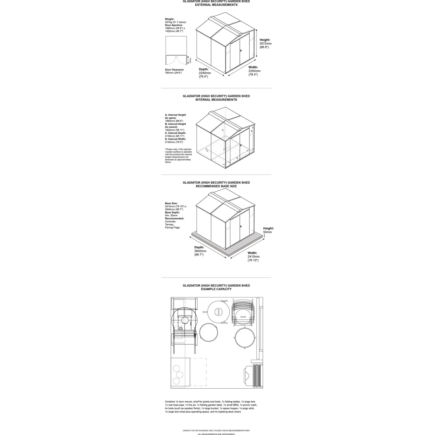 Asgard 7x7 Metal Shed (Gladiator) - Police Preferred Specification