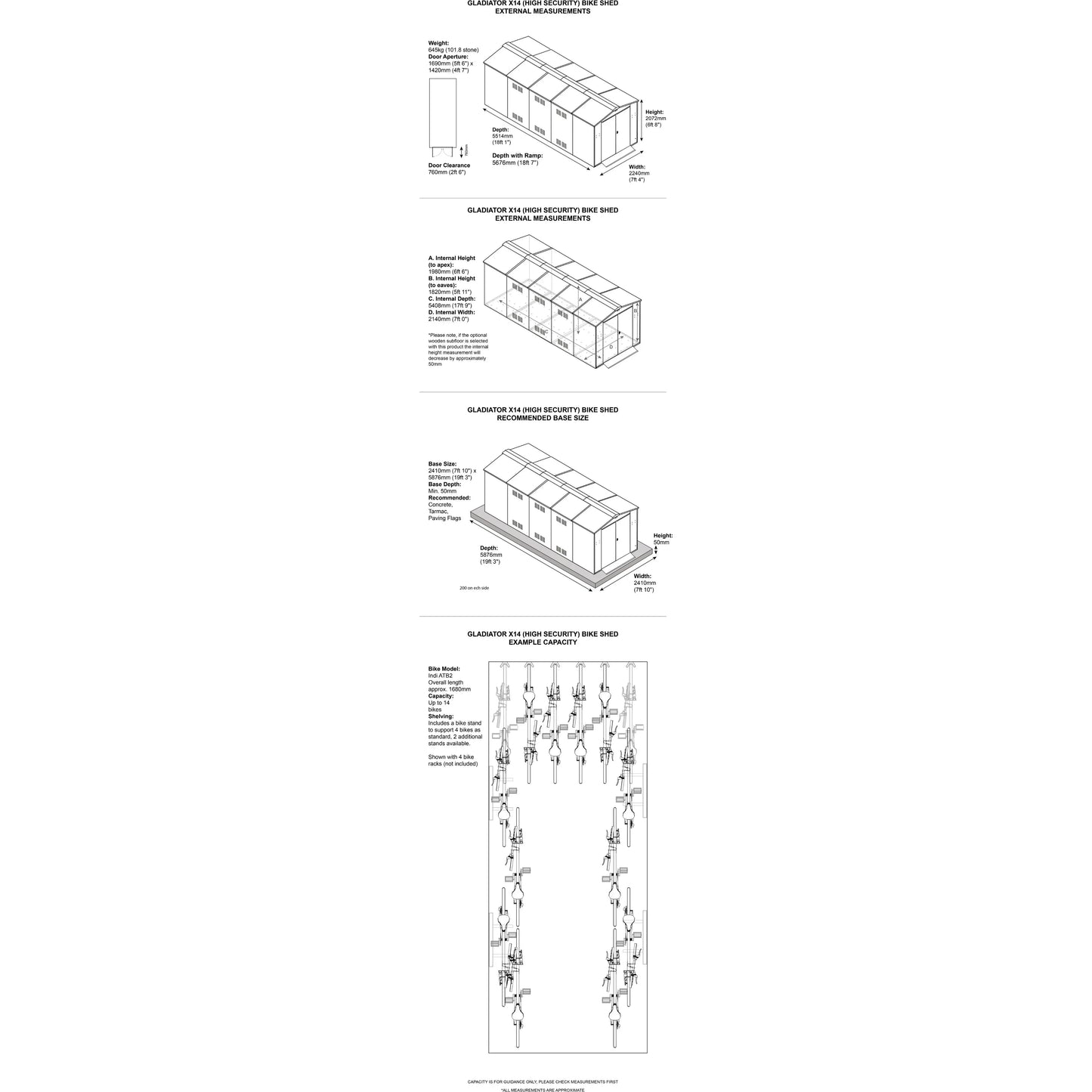 Asgard Cycle Storage (Gladiator) 14 bikes (7 x 18) - Police Preferred Specification