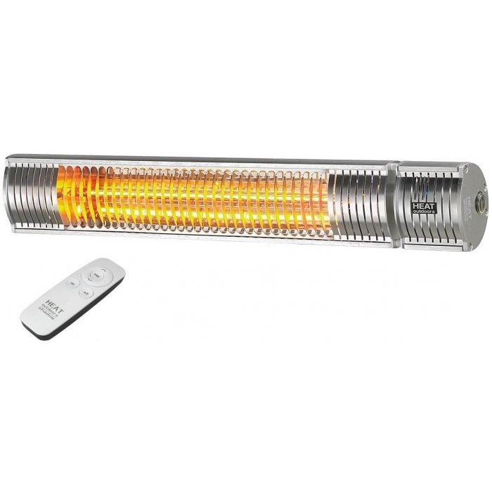 Shadow Patio Heater with Remote Control in Silver -Heat Outdoors IP65 1.5KW