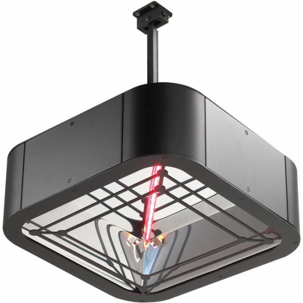 Shadow Pendant Outdoor Heater with Remote in Black - Heat Outdoors IP65 2KW