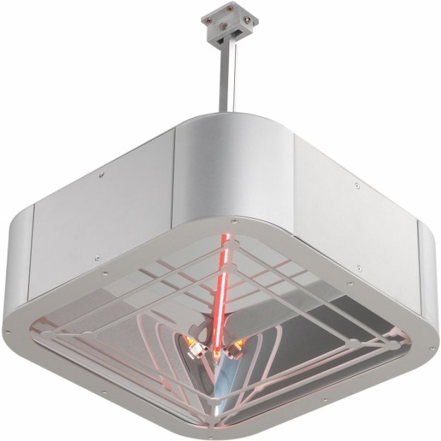 Shadow Pendant Outdoor Heater with Remote in Silver - Heat Outdoors IP65 2KW