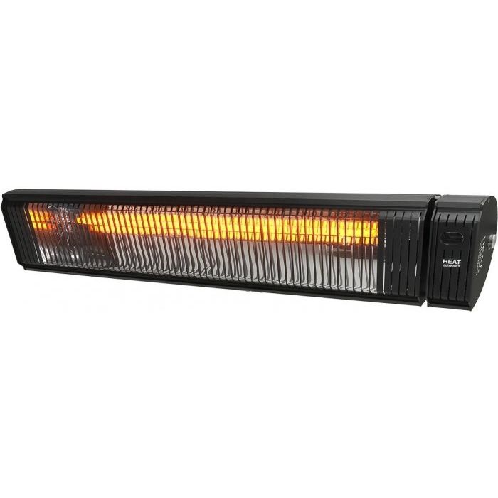 Heat Outdoors IPx5 3KW Shadow Carbon Patio Heater with Remote in Black