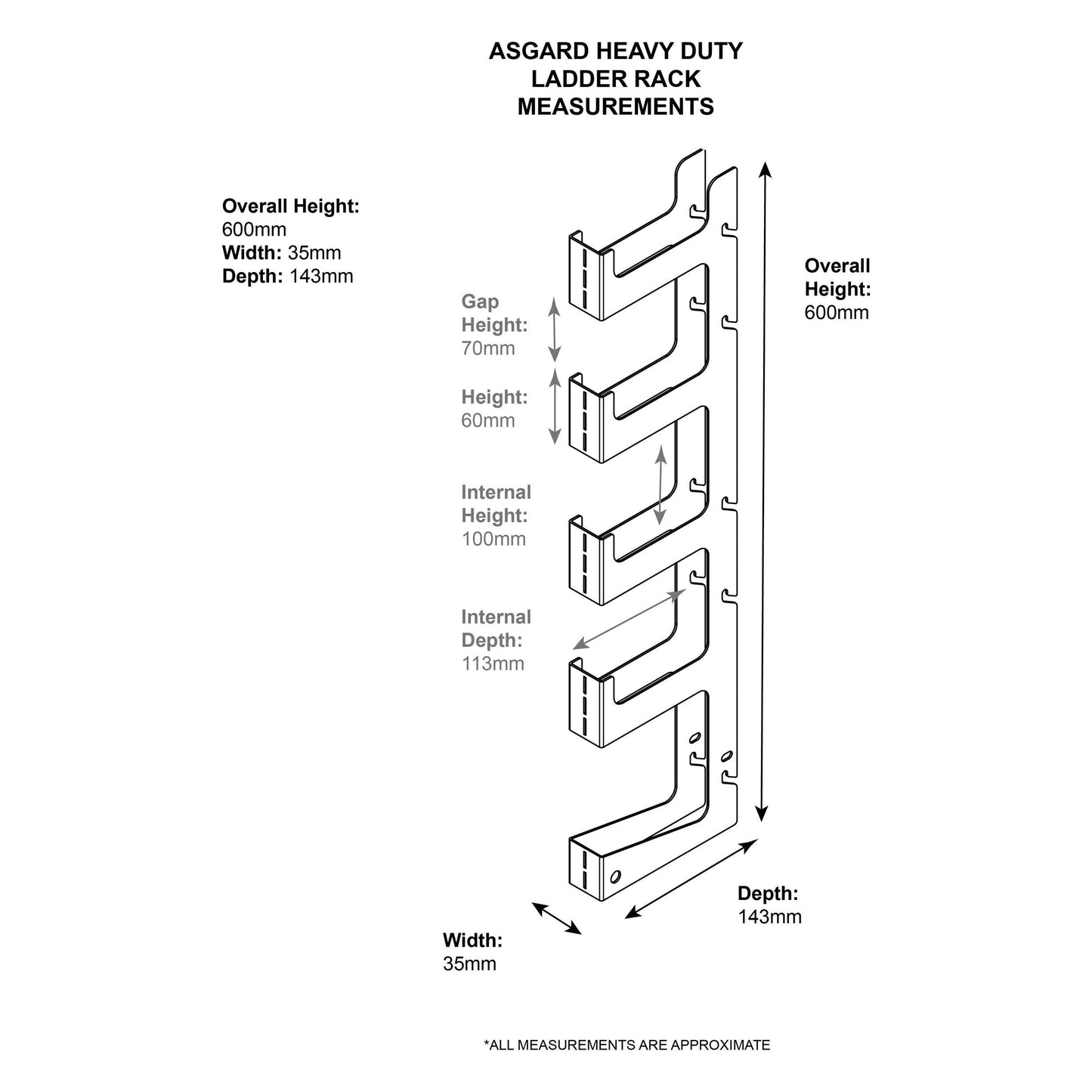 Asgard Heavy Duty Ladder & Tool Racks (2 Pack)