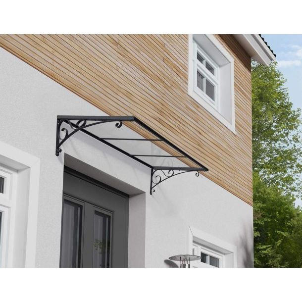 Canopia Venus Door Canopy - Grey Aluminium Frame & Clear Polycarbonate