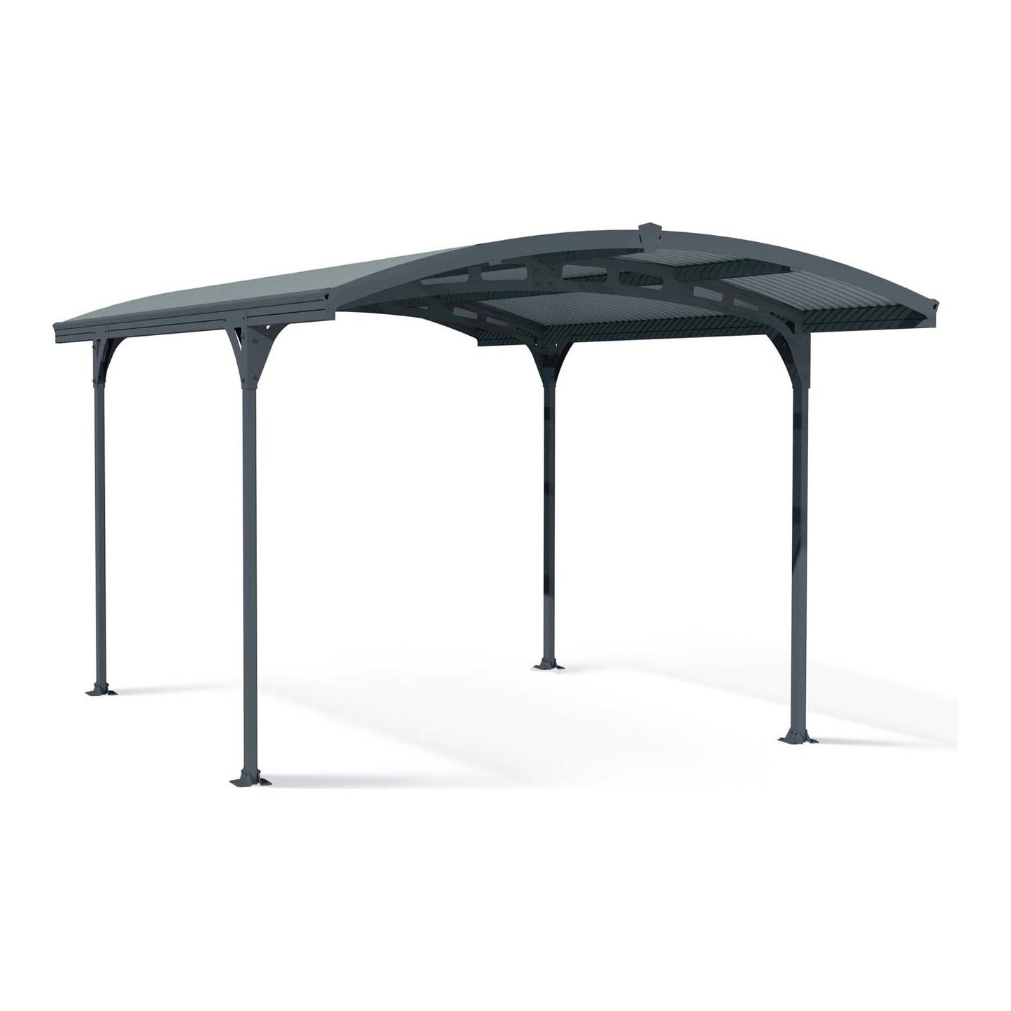 Canopia Atlas Carport 10 x 16 ft- Grey Aluminium & Polycarbonate Roof Panels
