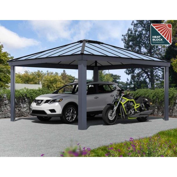 Canopia Colorado Carport (All Size Available) Grey Aluminium & Polycarbonate Roof