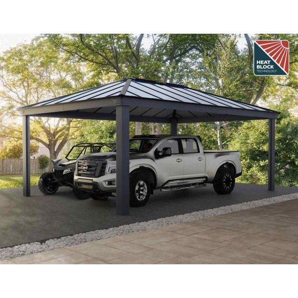 Canopia Colorado Carport (All Size Available) Grey Aluminium & Polycarbonate Roof