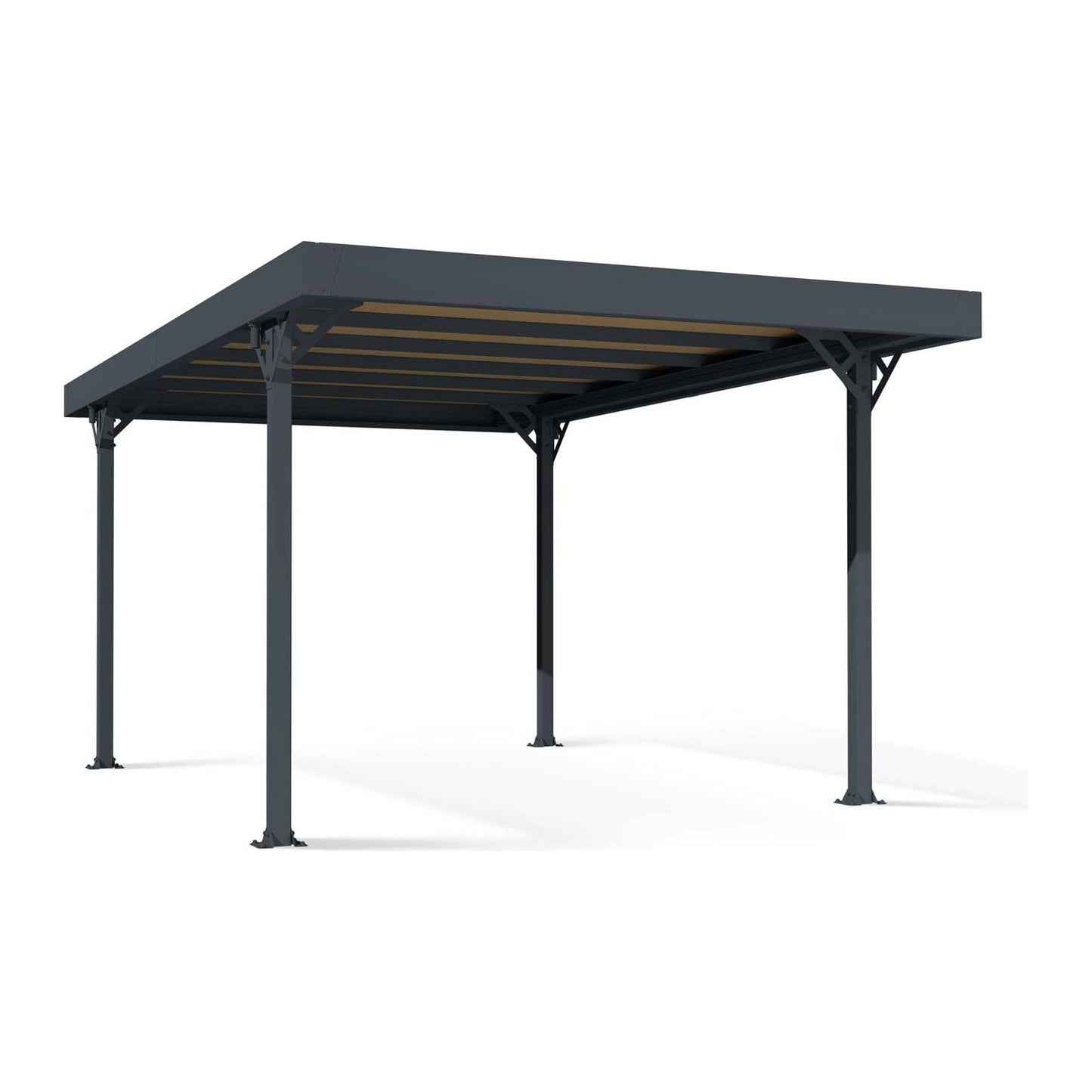 Canopia Palma Carport 10 x 16ft - Grey Aluminium & Twin-wall Polycarbonate Roof Panels