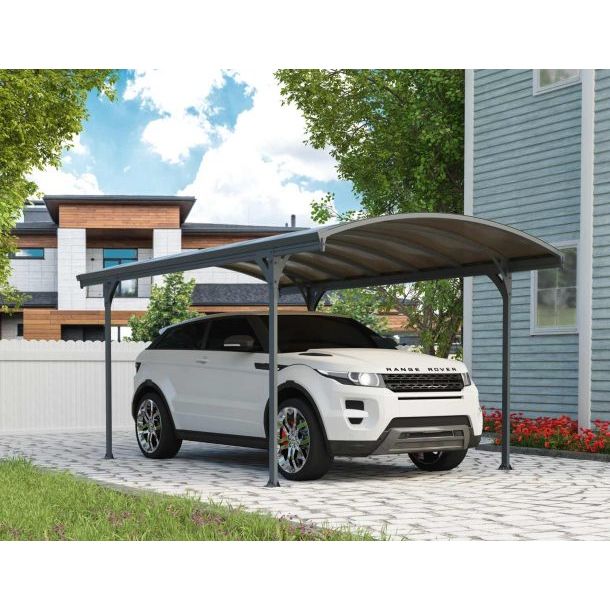 Canopia Vitoria Carport - Grey Aluminium & Polycarbonate Roof Panels