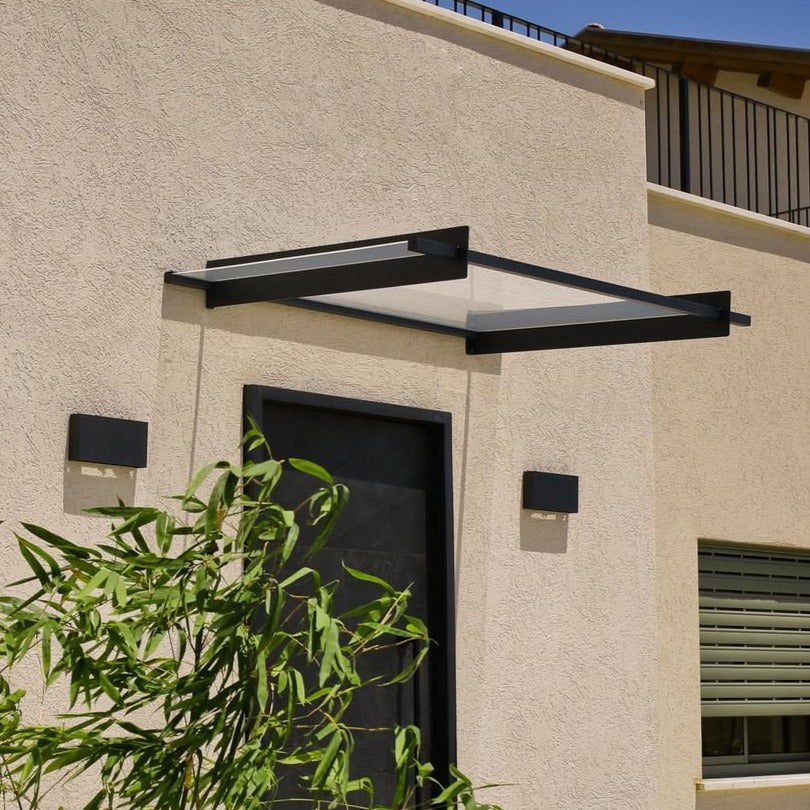 Canopia Nancy Door Canopy - Grey Aluminium Frame & Clear Polycarbonate